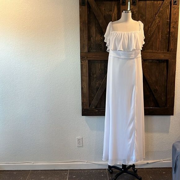 New  Ever Pretty White 2-Ways Convertible Slit Bridal Maxi Dress - Picture 4 of 14